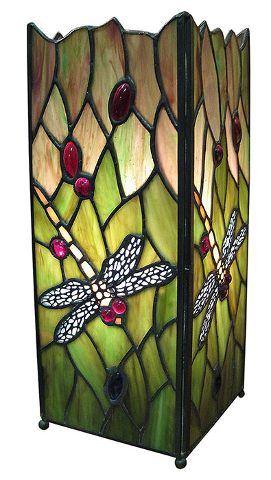 Tiffany Dragonfly Square Lamp - Click Image to Close